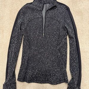 lululemon athletica Black and White Speckled quarter zip